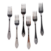  Вилки пластиковые, набор 6 шт, цвет серебро   9468761 