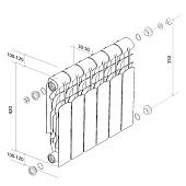 Радиатор алюминиевый Royal Thermo Revolution 350 6 секц Радиатор алюминиевый Royal Thermo Revolution 350 6 секц