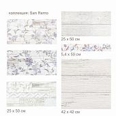  Кафель 25х50 San Remo бел геометрия GT13VG /GlobalTile 