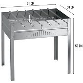  Мангал FORESTER 50х30х50см разборный,с ребрами жесткости,6 шампуров,усил.дно 