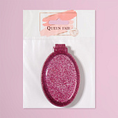  Расческа  складная овальная с зеркалом, пластик, 8,5х5,5 см 