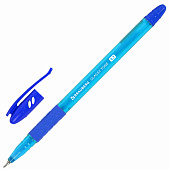 Ручка шариковая BRAUBERG GLASSY TONE, масляная с грипом, синяя, 0,7мм, линия 0,35мм, 144108