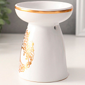 Аромалампа для эфирных масел «Древо жизни», керамика, белая с золотом, 9.3?9.3?11.8 см 10323621 