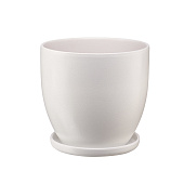 Горшок "Бутон" с подставкой, керамика, 4,7л., молочно-белый BH-35-3 Горшок "Бутон" с подставкой, керамика, 4,7л., молочно-белый BH-35-3