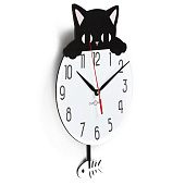 Часы настенные детские Черный кот, с маятником, 36 х 24 см 9617574 
