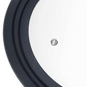 Крышка стеклянная универсальная с ободом Home Queen Мульти, черная, D 24/26/28см 77157 Крышка стеклянная универсальная с ободом Home Queen Мульти, черная, D 24/26/28см 77157