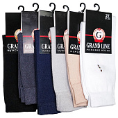  Носки мужские GRAND LINE М-101 рисунок на паголенке, тёмно-серый, р. 27 