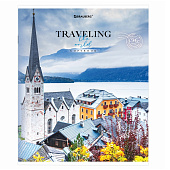  Тетрадь 96л. А5. Brauberg, скоба, линия, обложка картон, Traveling, 404439 