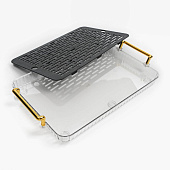 Поднос для чайной церемонии, 20х35 см, серый 9788468 Поднос для чайной церемонии, 20х35 см, серый 9788468