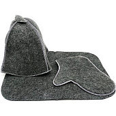 Набор для бани "Бацькина баня" (шапка, коврик, рукавичка) "Classic gray" Набор для бани "Бацькина баня" (шапка, коврик, рукавичка) "Classic gray"