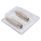  Комплект TV-разъемов №6 (2шт) - Антенный штекер с защитой (металл) - 1 шт., антенное гнездо с защитой (металл) - 1 шт. 