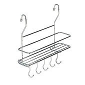  Полка на рейлинг малая с крючками, хром MX-402 
