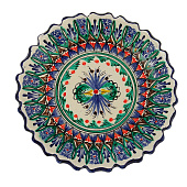 Тарелка Риштанская Керамика «Цветы», узор микс, синяя 1573766 Тарелка Риштанская Керамика «Цветы», узор микс, синяя 1573766