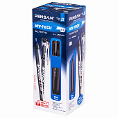 Ручка шариковая масляная Pensan My-Tech, синяя, игольчатый узел 0,7 мм, линия 0,35 мм, 2240