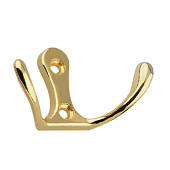 Крючок мебельный Двойной малый, золото 302028 Крючок мебельный Двойной малый, золото 302028
