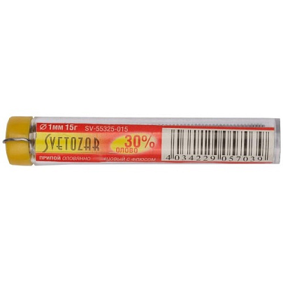  Припой 30% Sn / 70% Pb 15гр/СВЕТОЗАР 