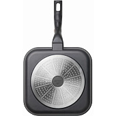 Сковорода-гриль 728220 с антипригарным покрытием и съёмной ручкой, 26х26 см, NADOBA, серия VILMA Сковорода-гриль 728220 с антипригарным покрытием и съёмной ручкой, 26х26 см, NADOBA, серия VILMA