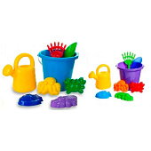  Песочный набор №32 (ведро, совок, грабли, 4 формочки, лейка), 15591, 9679960 