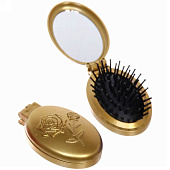 Расческа для волос массажная складная с зеркалом "Beauty Room", овал, микс, 9х5,5 см 333-366