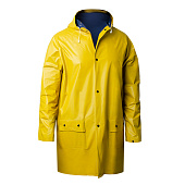  Сверхпрочный дождевик-плащ с капюшоном на кнопках, двухслойный ПВХ, 68х88 см, желтый, 150 мк. Komfi  SUNTR2 