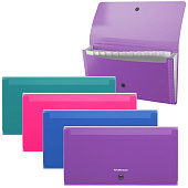 Папка на кнопке 12 отд. 260х135х25мм Check size 700мкм ErichKrause Diagonal Vivid  ассорти 50420