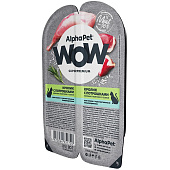 Влажный корм AlphaPet WOW Superpremium для кошек с чувствительным пищеварением, 80 г, кролик, потрошки, в соусе