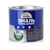 Эмаль по ржавчине 3в1 зеленая RAL 6002 Эксперт 1,8кг