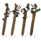  Ручка фигурная "ПАНДЫ" СИНЯЯ, 4 дизайна ассорти, 0,5мм, дисплей, BRAUBERG, 142767 