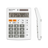 Калькулятор настольный BRAUBERG ULTRA-12-WT (192x143мм), 12 разрядов, дв.питание, БЕЛЫЙ, 250496 Калькулятор настольный BRAUBERG ULTRA-12-WT (192x143мм), 12 разрядов, дв.питание, БЕЛЫЙ, 250496