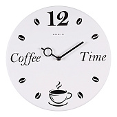  Часы настенные Рубин Coffee Time d=32 см металл открытая стрелка белый+чёрный 3235-001 