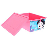  Ящик для игрушек с крышкой, «Весёлый зоопарк», объем 30 л, цвет розовый 5122424 