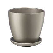 Керамический горшок "Бутон" с подставкой, 2,4л.,темно-серый, BH-46-2 Керамический горшок "Бутон" с подставкой, 2,4л.,темно-серый, BH-46-2