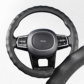 Оплетка SKYWAY Top-8 M, черная экокожа