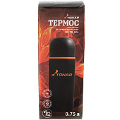  Термос (HS.TM-024) 750ML черный (дополн.пласт.чашка) TONAR 