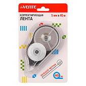  Корректор-лента 5 мм х 40 м deVENTE прозрачный корпус с черным, в картонном блистере, 4062337 