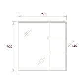 Зеркало-шкаф Девис 65 бетон Чикаго Onika Зеркало-шкаф Девис 65 бетон Чикаго Onika