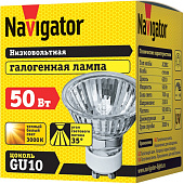  Лампа галоген.  GU10 50Вт 220В/Navigator 