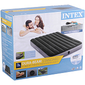  INTEX Кровать надувная DOWNY BED, (fiber-tech),137x191x25см, встроенный ножной насос, ПВХ, 64762 